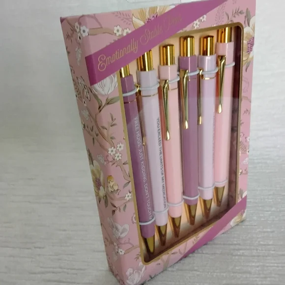 Pen set with funny Emotion sayings, qty 6, James Burke Ready to Wrap And Gift - Picture 2 of 6
